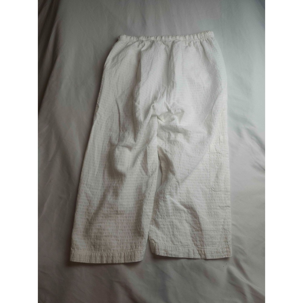 Focus Capri Pants Womens Small White Textured Coastal Grandma Resortwear Casual - Picture 8 of 9